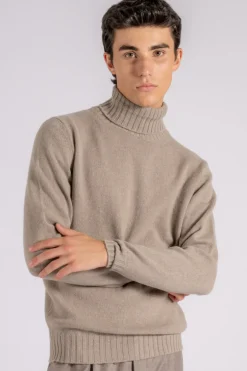 Maglia dolcevita lana/cashmere grigio