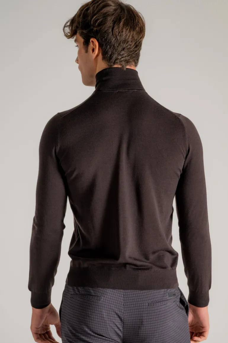 Maglia dolcevita royal merino marrone