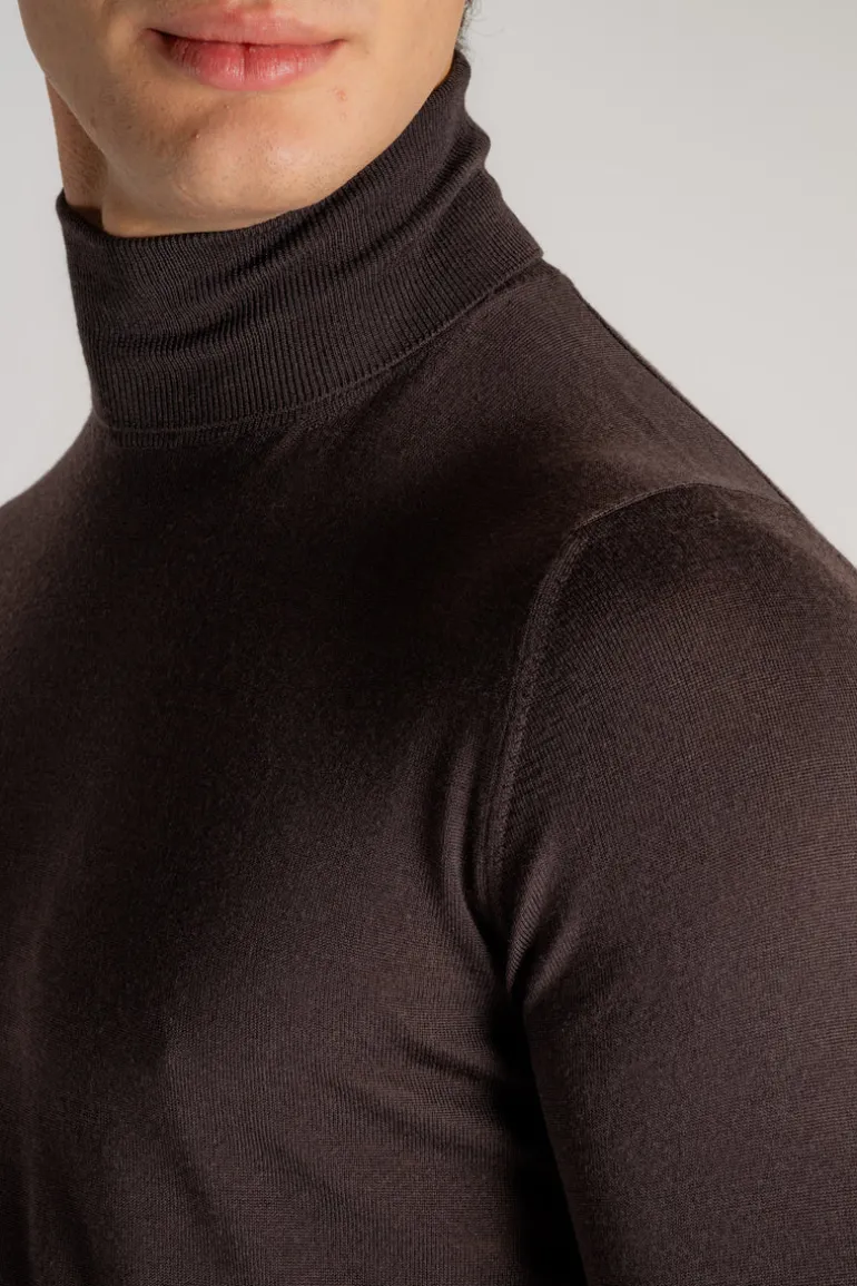 Maglia dolcevita royal merino marrone
