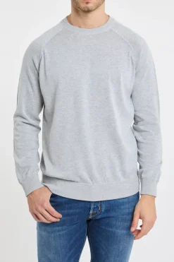 Maglia felpa girocollo 100% co grigio