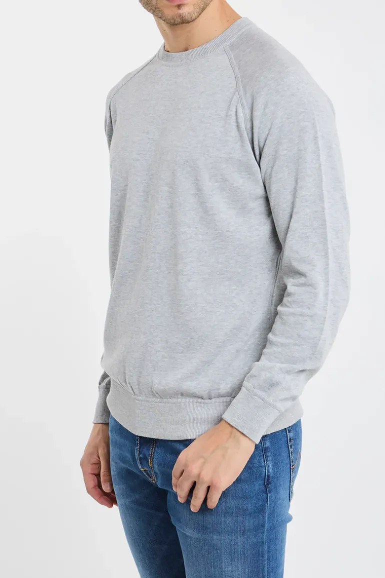 Maglia felpa girocollo 100% co grigio