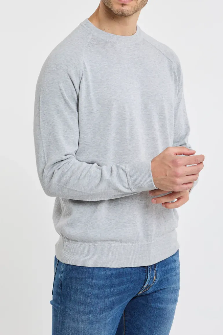 Maglia felpa girocollo 100% co grigio