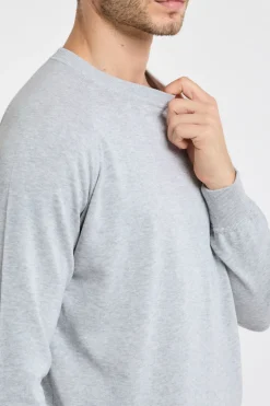 Maglia felpa girocollo 100% co grigio