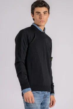 Maglia gircollo 100% lana vergine nero