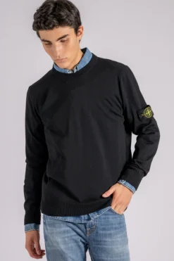 Maglia gircollo 100% lana vergine nero