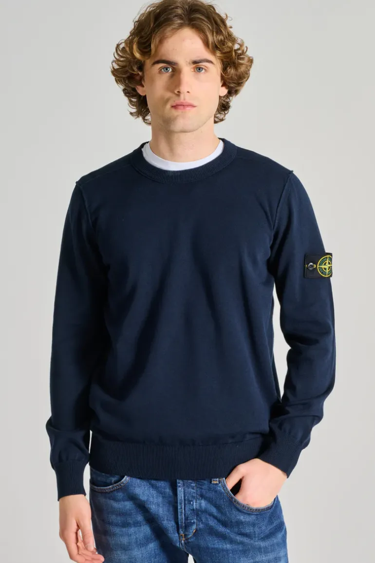 Maglia girocollo blu