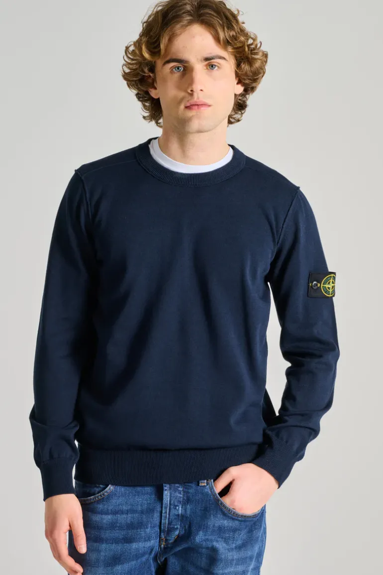 Maglia girocollo blu