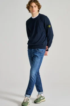 Maglia girocollo blu