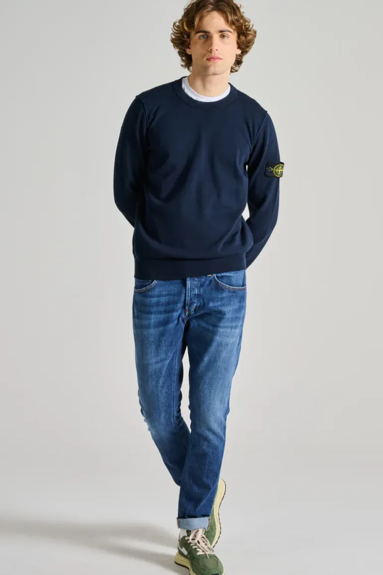 Maglia girocollo blu