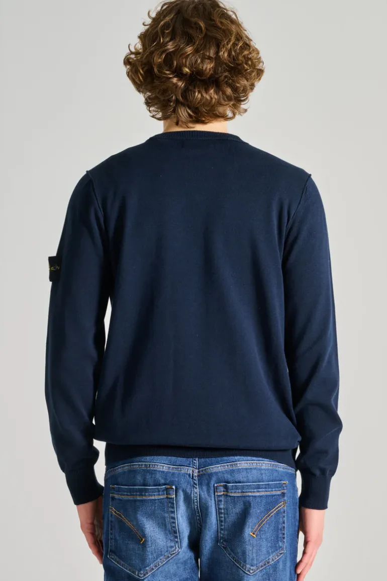 Maglia girocollo blu