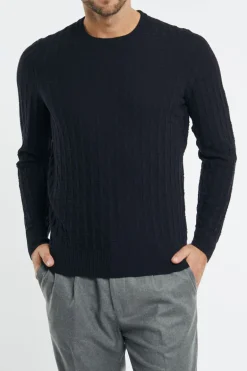 Maglia girocollo blu