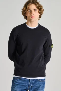 Maglia girocollo cotone blu