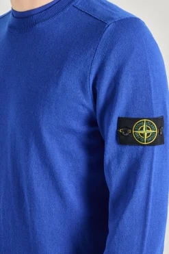 Maglia girocollo cotone blu