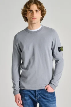 Maglia girocollo cotone blu