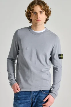 Maglia girocollo cotone blu