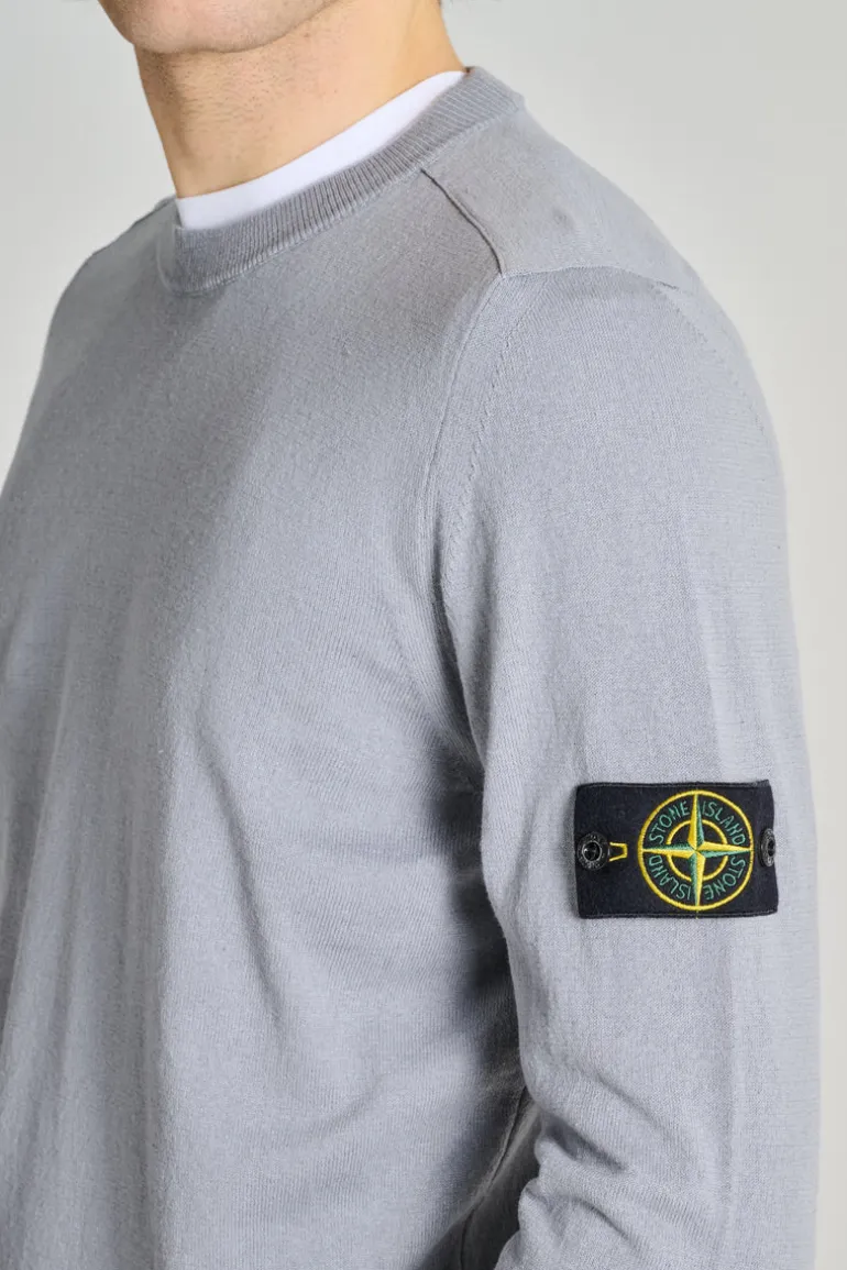 Maglia girocollo cotone blu