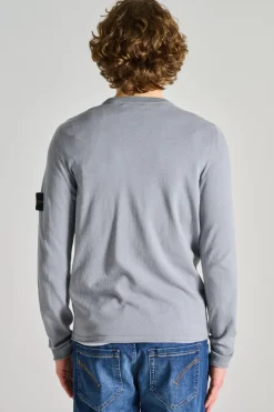 Maglia girocollo cotone blu