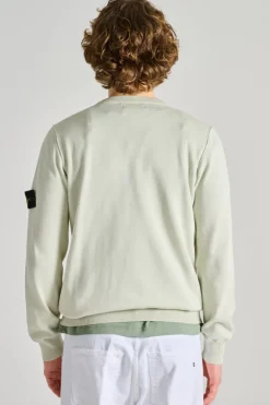 Maglia girocollo cotone beige