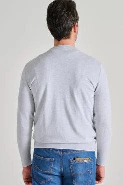Maglia girocollo cotone grigio