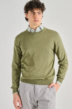 Maglia girocollo cotsilk verde