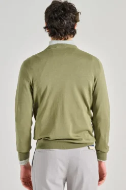 Maglia girocollo cotsilk verde