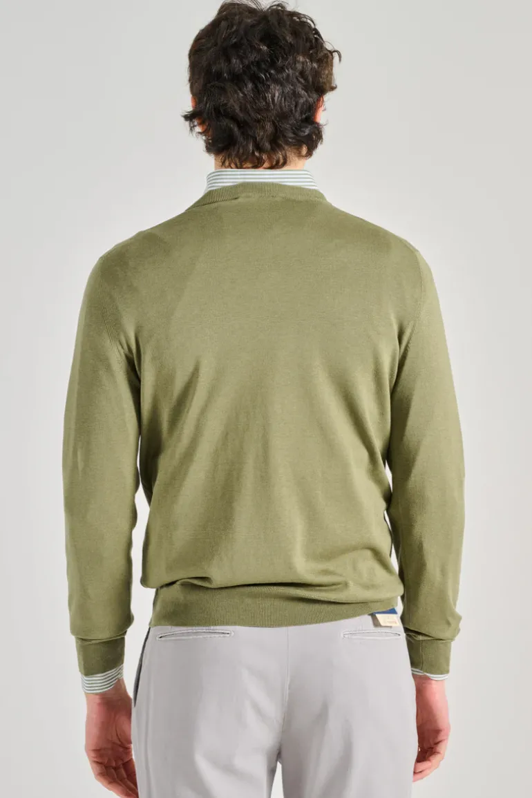 Maglia girocollo cotsilk verde