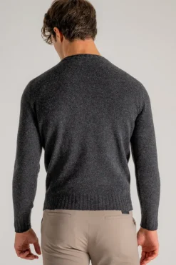 Maglia girocollo lana blu