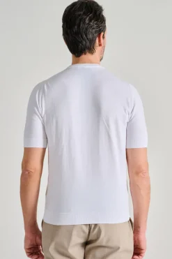 Maglia girocollo mezza manica cotone bianco