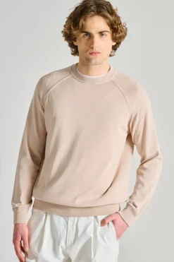 Maglia girocollo ml raglan cotone beige