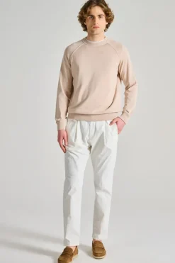 Maglia girocollo ml raglan cotone beige