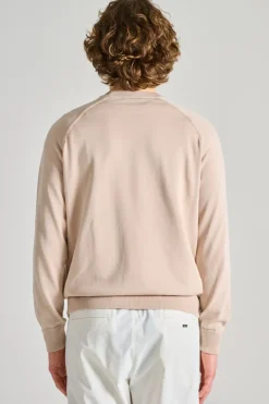 Maglia girocollo ml raglan cotone beige