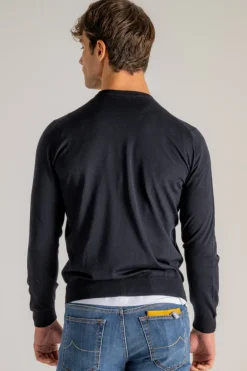 Maglia girocollo royal merino blu