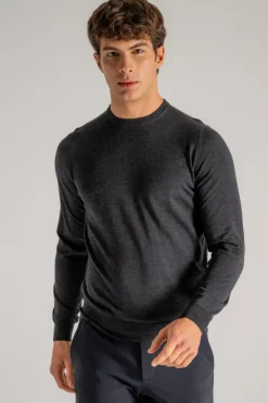 Maglia girocollo royal merino grigio