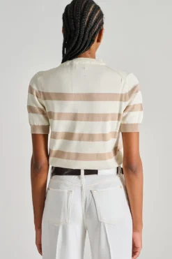 Maglia girocollo tessuto beige