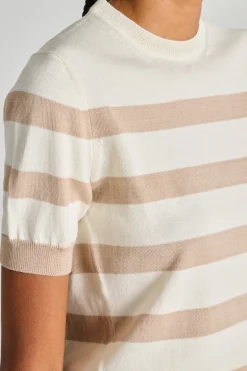 Maglia girocollo tessuto beige