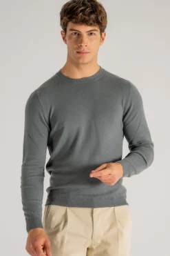 Maglia girocollo verde uomo