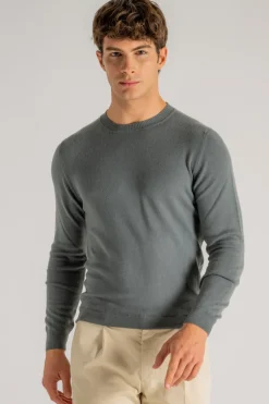 Maglia girocollo verde uomo