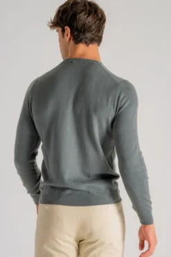 Maglia girocollo verde uomo