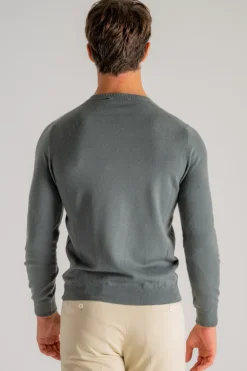 Maglia girocollo verde uomo