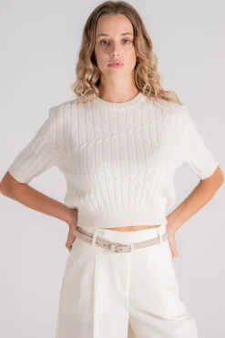 Maglia ilaria cashmere/poliammide beige