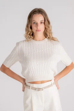 Maglia ilaria cashmere/poliammide beige