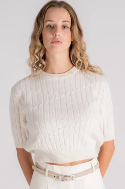 Maglia ilaria cashmere/poliammide beige