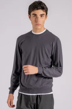 Maglia lana 140 girocollo grigio