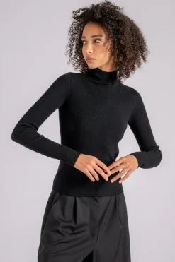 Maglia lana/poliestere nero