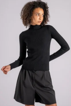 Maglia lana/poliestere nero