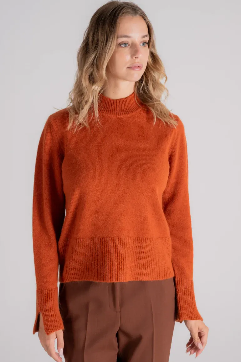 Maglia lupo lana/angora arancione