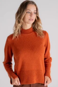 Maglia lupo lana/angora arancione