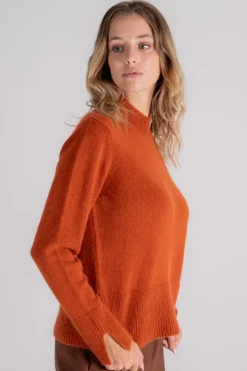 Maglia lupo lana/angora arancione