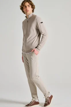 Maglia maxell full zip knit beige