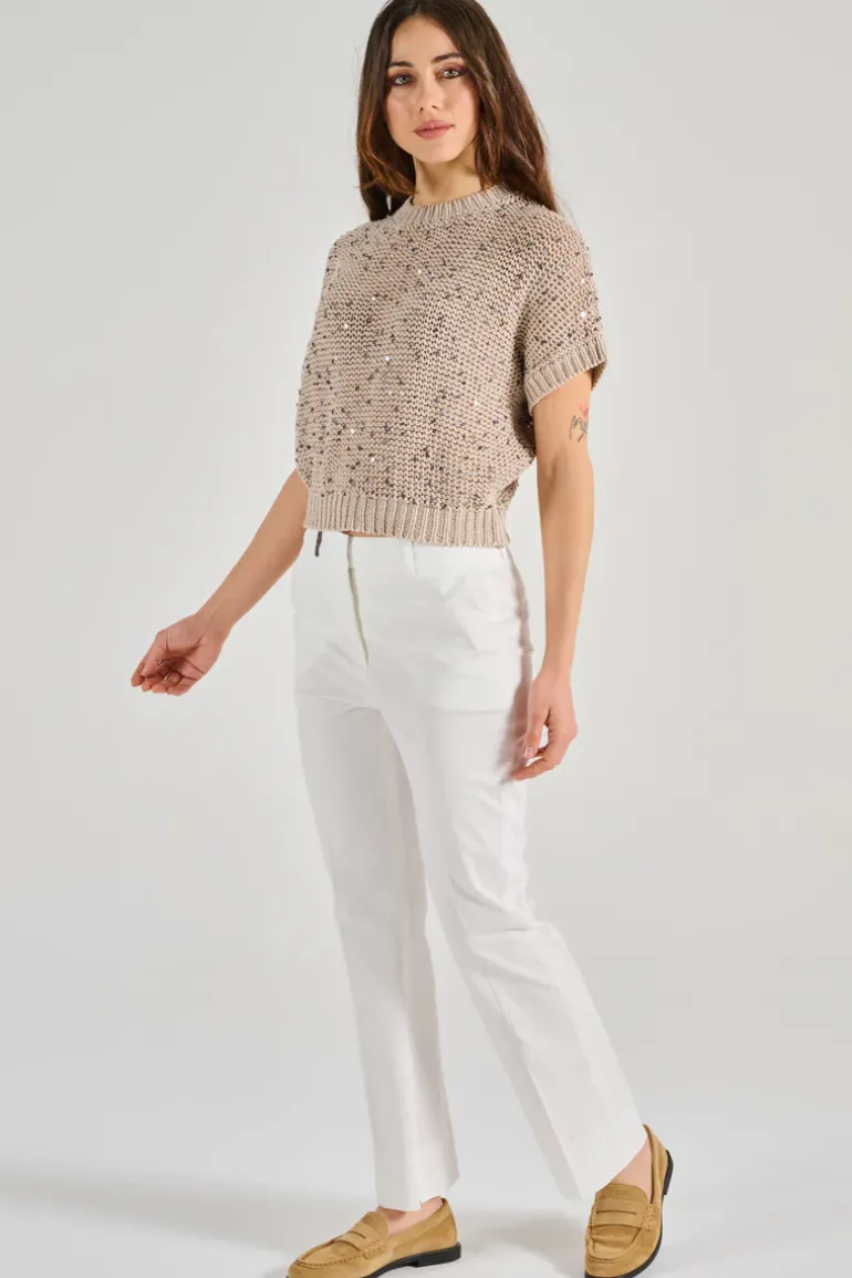 Maglia maxi paillettes bicolor a40